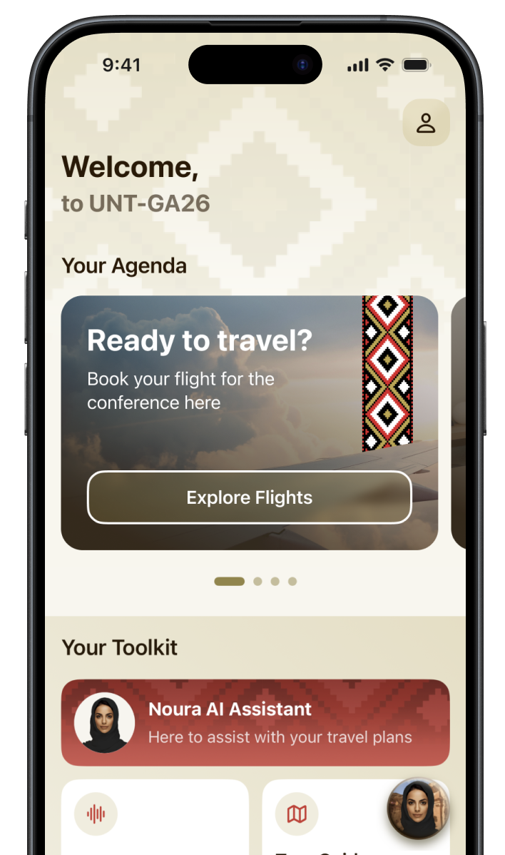 iPhone 15 with UN Tourism app